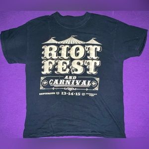 Riot Fest Carnival 2013 Chicago Festival Tee T Shirt Black Large L Unisex
